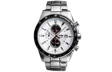 Kundengebundene Kalender-Armbanduhr der Edelstahl-Quarz-Uhr-5 ATM