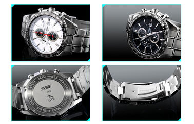 Kundengebundene Kalender-Armbanduhr der Edelstahl-Quarz-Uhr-5 ATM