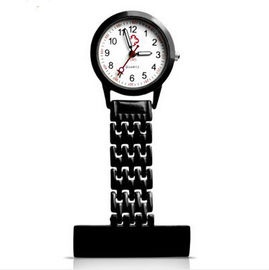 Fantastische schwarze quarz-Krankenschwester-Taschenuhr/Gel Stainess Stahlmit Logo Druck