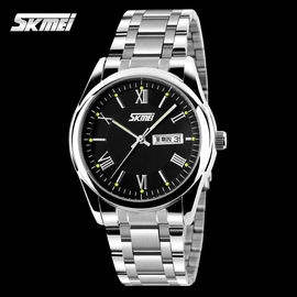 Silberne Edelstahl-Quarz-Uhr-Japan-Bewegung, die Armbanduhr der Männer