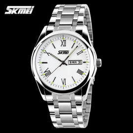 Silberne Edelstahl-Quarz-Uhr-Japan-Bewegung, die Armbanduhr der Männer