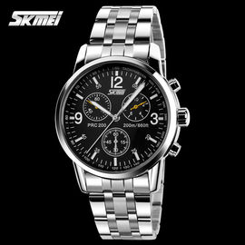 Elegantes Wasser-beständiges der Edelstahl-Quarz-Uhr-50m für Geschäftsleute