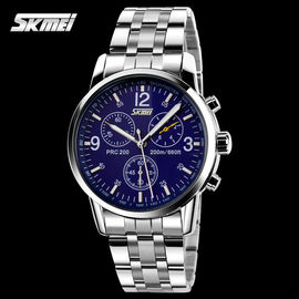 Elegantes Wasser-beständiges der Edelstahl-Quarz-Uhr-50m für Geschäftsleute