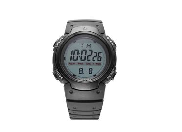 PU umkleiden wasserdichte Sport-Uhr anti- Schock Schwarzes LCD/die Armbanduhr der Männer