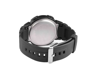 PU umkleiden wasserdichte Sport-Uhr anti- Schock Schwarzes LCD/die Armbanduhr der Männer
