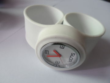 Weiße Silikon-Manschetten-Uhr-Japan-Chips für Familien-Kinder