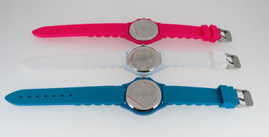 Jugendrosen-rote Silikon-Manschetten-Uhr-kleine runde Gesichts-Förderungs-Uhr für Mädchen