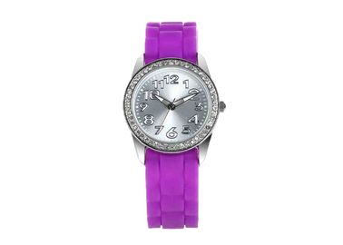 Gelieren Sie Diamant-Dame Silicone Wristband wasserdichtes Watches, rosa Bügel Hermosa