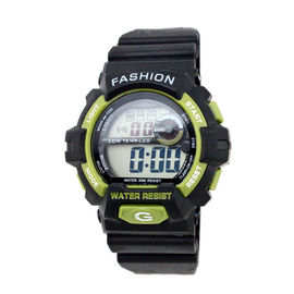 Erwachsene schwarze Bügel-Digital-Armbanduhr im Freien 24 Stunden-System, Wasser-beständiges