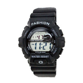 Erwachsene schwarze Bügel-Digital-Armbanduhr im Freien 24 Stunden-System, Wasser-beständiges