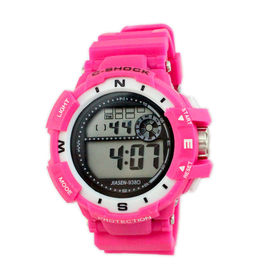 Buntes PVC-Band-Multifunktions-Digital-Damen-Armbanduhr-Fachmann
