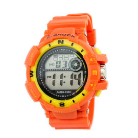 Buntes PVC-Band-Multifunktions-Digital-Damen-Armbanduhr-Fachmann
