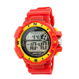 Buntes PVC-Band-Multifunktions-Digital-Damen-Armbanduhr-Fachmann