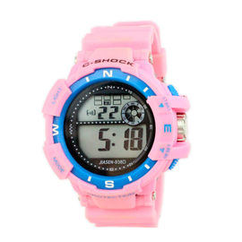 Buntes PVC-Band-Multifunktions-Digital-Damen-Armbanduhr-Fachmann
