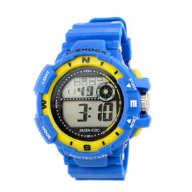 Buntes PVC-Band-Multifunktions-Digital-Damen-Armbanduhr-Fachmann