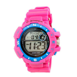 Buntes PVC-Band-Multifunktions-Digital-Damen-Armbanduhr-Fachmann