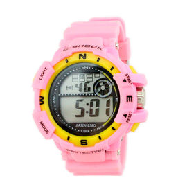 Buntes PVC-Band-Multifunktions-Digital-Damen-Armbanduhr-Fachmann