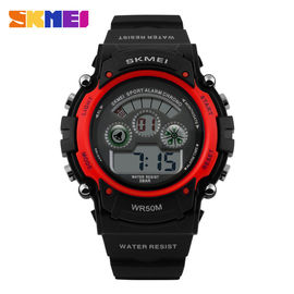 Bunte EL-Rücklicht-Multifunktionssport-Uhr-rote Rechtssache 44MM für Unisex