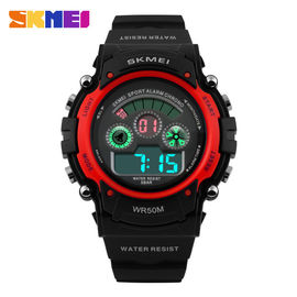 Bunte EL-Rücklicht-Multifunktionssport-Uhr-rote Rechtssache 44MM für Unisex