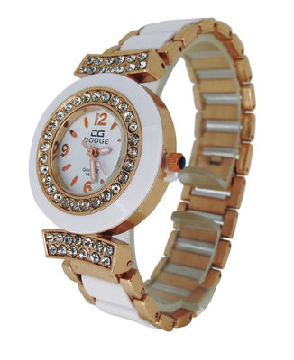 1 ATM-Legierungs-Kasten-analoge Quarz-Uhr-Plastikbänder MOPP Skala-Uhr für Geschenk